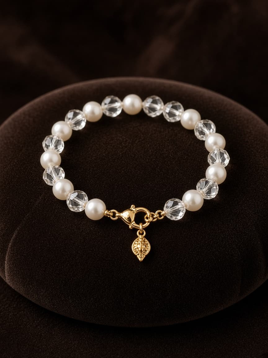 Celestial Crystal Pearl Cuff